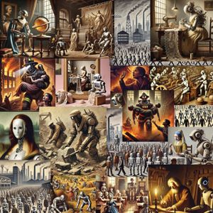 A collage of images of AI generated art