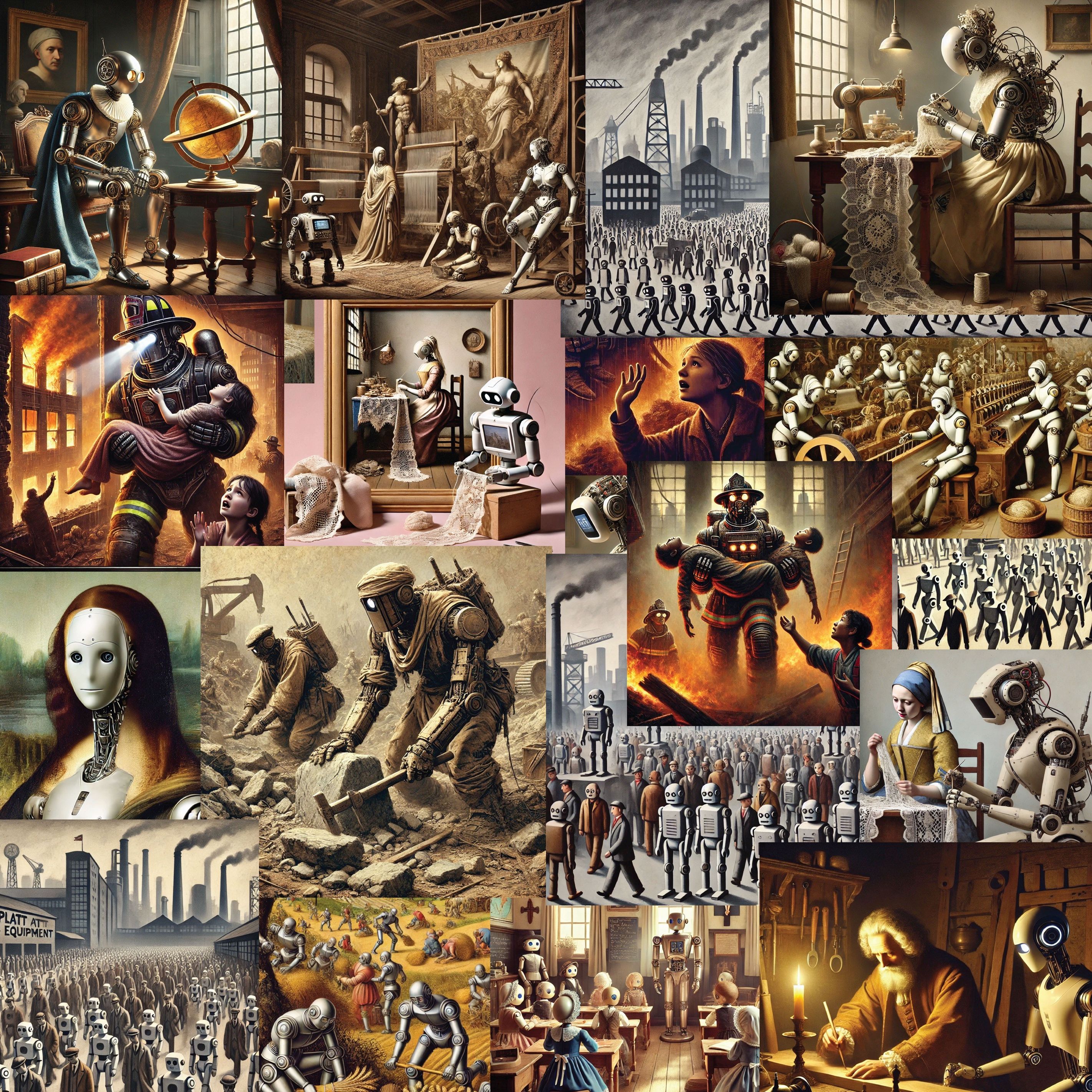 A collage of images of AI generated art